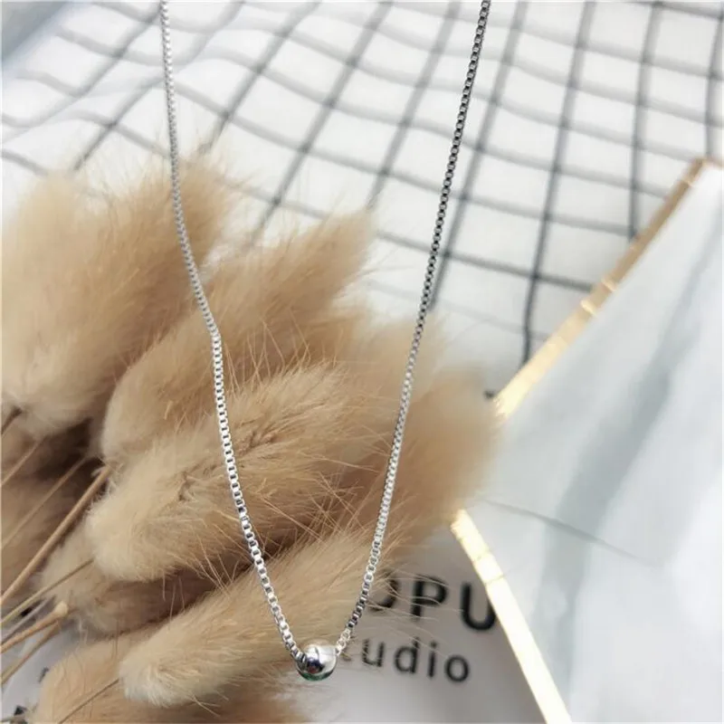 LULU-PIG 925 Серебряное ожерелье Корейская Мода простая маленькая свежая Одиночная