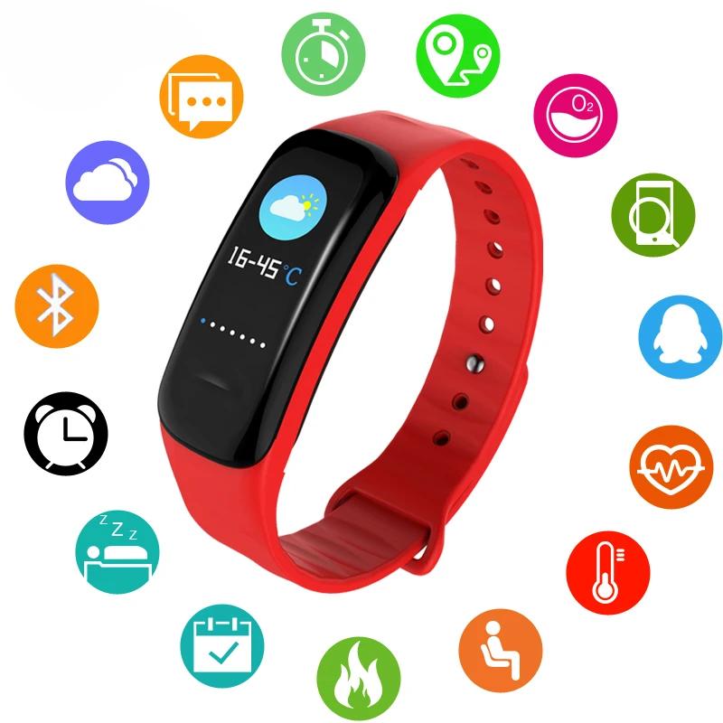 

LIGE New Women Smart Bracelet Watch LED Display Touchpad Heart Rate Monitor Fitness Tracker Rubber Watch sport Smart Watch +Box