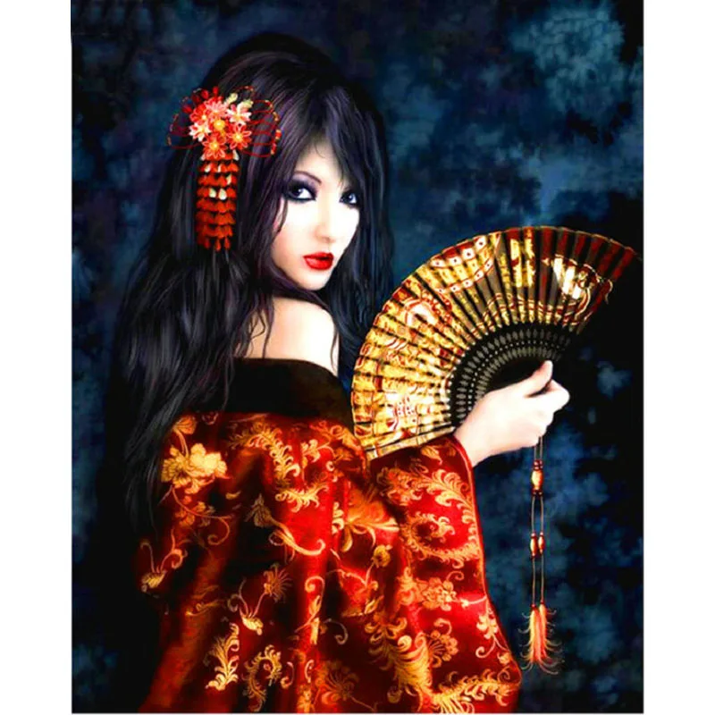 YIKEE алмазная живопись A red robe woman Алмазная мозаика 5d Y575 | Дом и сад