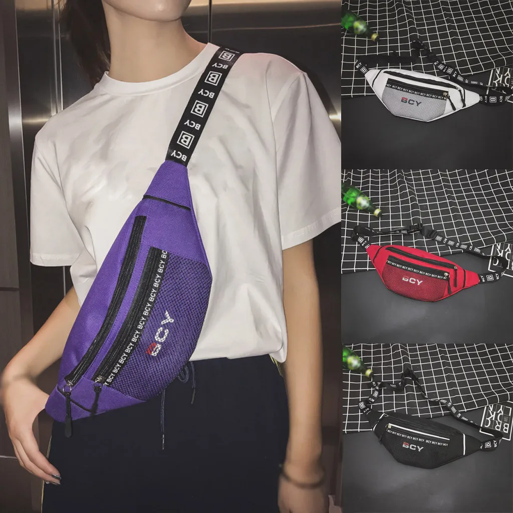 Женская 2019 новая Холщовая Сумка-бум для отдыха со вставками через плечо поясная сумка для девочек с буквенным принтом поясная сумка