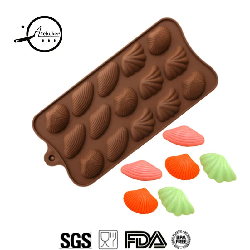 

Atekuker Sea Shell Shape Silicone Chocolate Mold Cake Decorating Tools Molds For Candy Jelly Ice Mould