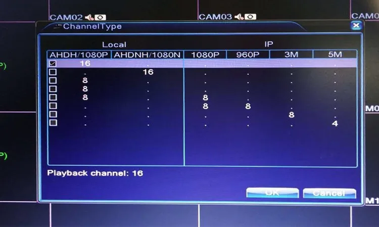 1080P 16CH  ahd-h dvr channel type picture 01