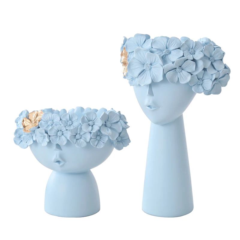 

Modern Blue Abstract Creative Vase Decoration Simple Interior Ornaments Home Decoration Model Room Display Decors