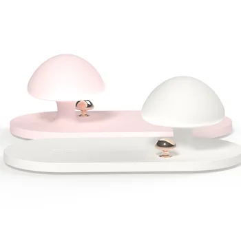 

10W Wireless Charger Fast for Qi Device with Touch-Control Silicone Mushroom Night Light