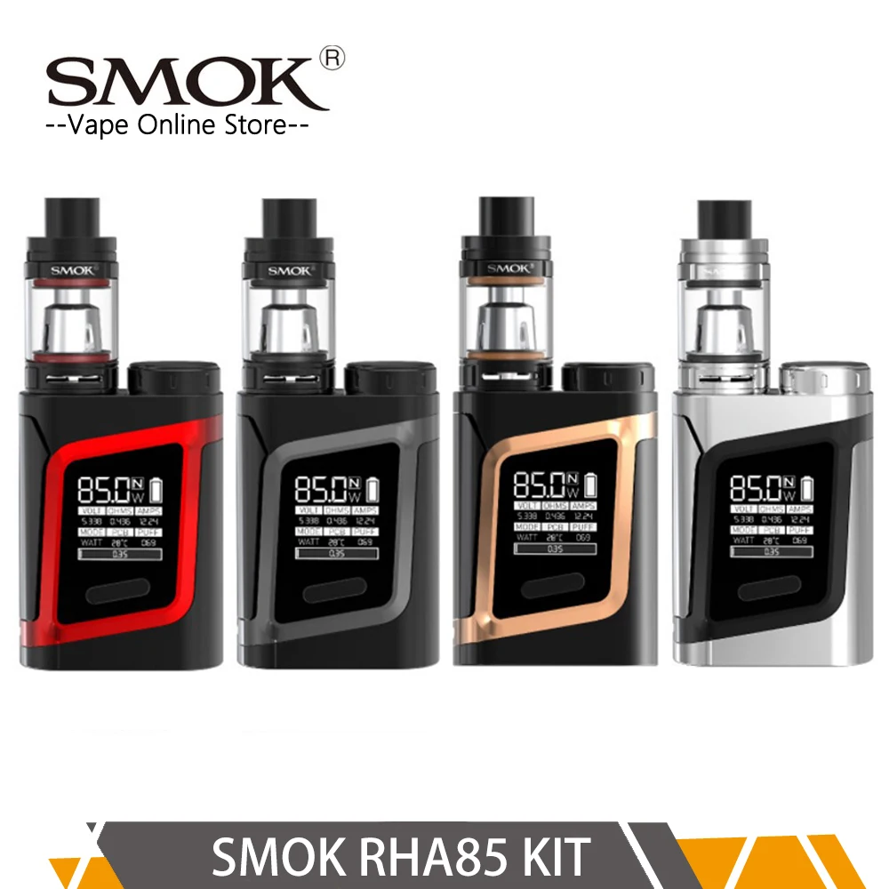 

Pre-order Smok RHA85 Kit Max 85w with 3ml TFV8 Baby tank VW/TC/Memory Top battery slot vaporizer Kit vs G-priv 2 kit al85 kit