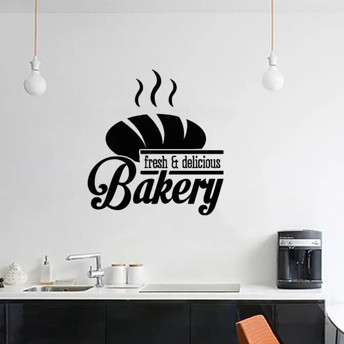 Wall Sticker Bakery Style Wall Decal Removable Vinyl Bread Shop Design Window Art Mural Kitchen