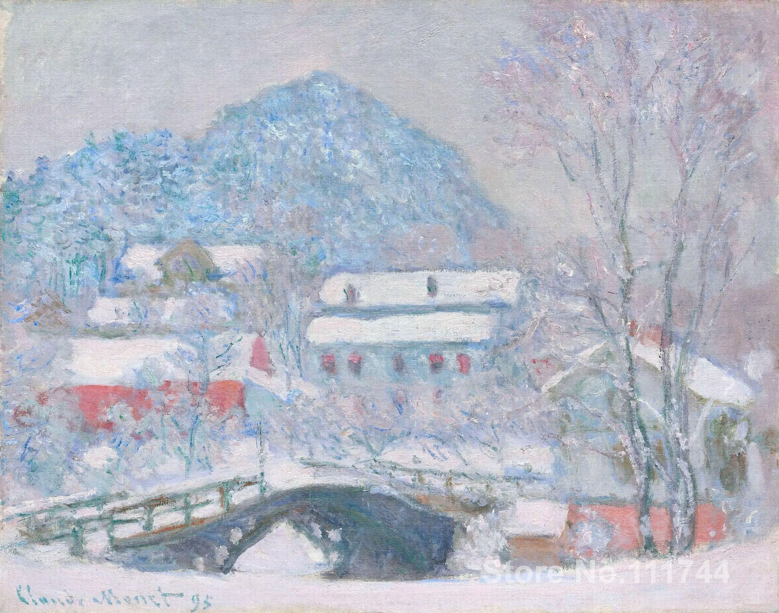 

office art Norway Sandviken Village in the Snow famous Claude Monet paintings Hand painted High quality