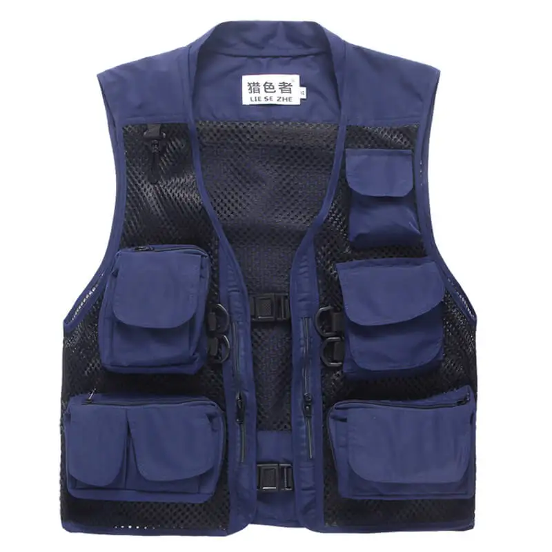 

Outdoor Fishing Vests Quick Dry Breathable Multi Pocket Mesh Jackets Photography Hiking Vest Hunting Climbing Fishing Vest