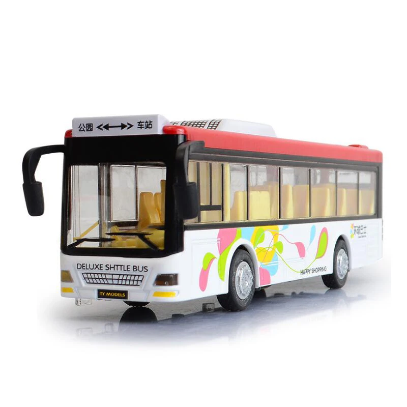 

Children's Metal Diecast Model Vehicle Shuttle Bus Cars Toys Small Baby Pull Back Toy Gift for kids