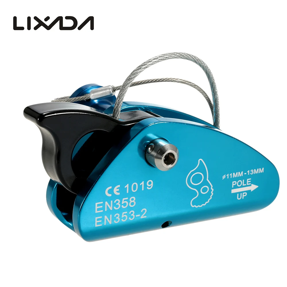 

Lixada Rock Climbing Fall Protection Rescue Rope Grab Aluminum with Spring Tensioned Pin Easy Rope Installation