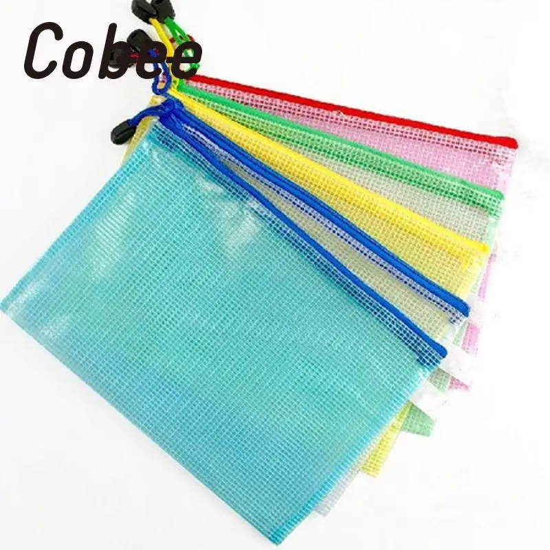Cobee A4 Clear PVC Plastic Zip File Bags Storage Waterproof Document