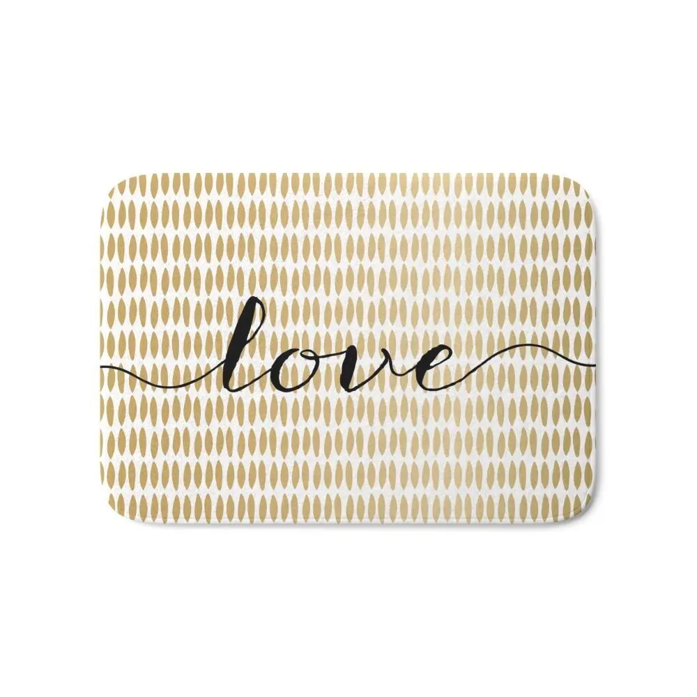 Love Gold Bath Mat Entry Front Door Mats Outdoor Entrance Indoor