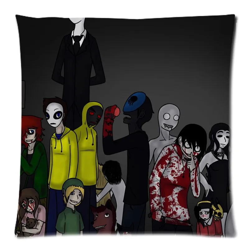 

Creepypasta Family Home Sofa Decorative Cushion Cover Throw Pillow Case Custom Cotton Linen Square Cushion Case 45X45CM