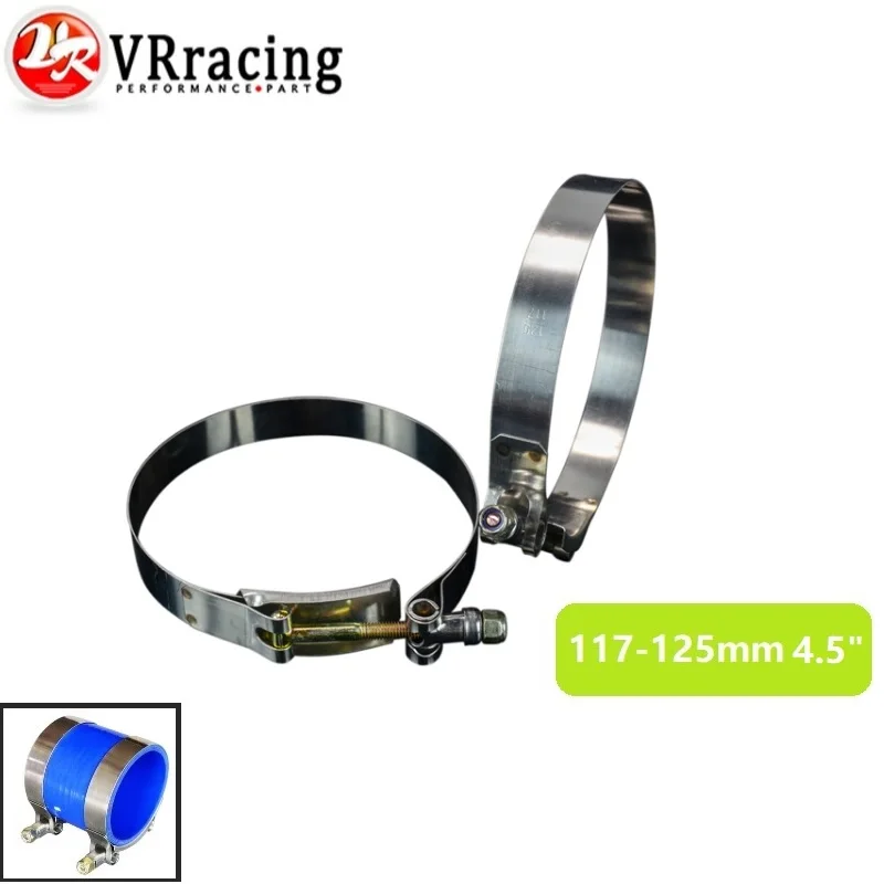 

VR RACING - (2PC/LOT) 4.5" CLAMPS (117-125)STAINLESS 304 SILICONE TURBO HOSE COUPLER T BOLT CLAMP KIT HIGH QUALITY VR5259