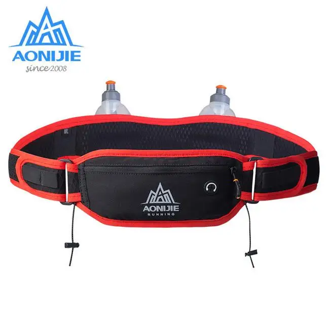 

AONIJIE Marathon Jogging Cycling Running Hydration Belt Waist Bag Pouch Fanny Pack Phone Holder With 170ml Water Bottles