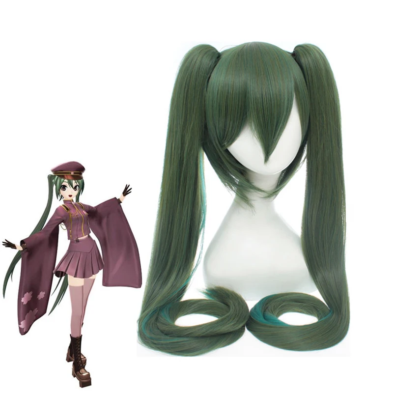 

VOCALOID Hatsune Miku Sakura Snow Senbonzakura Ponytails Wig Cosplay Costume Women Long Heat Resistent Synthetic Hair Party Wigs