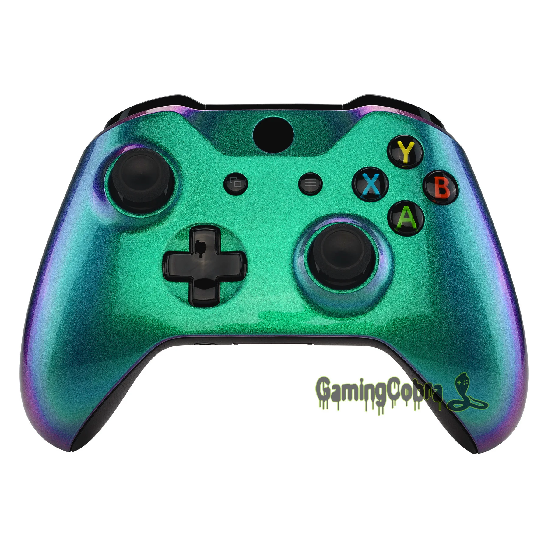 

Green and Purple Chameleon Faceplate Front Housing Shell Replacement Kit for Xbox One X & One S Controller (Model 1708) SXOFP19