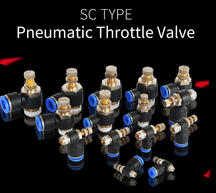 4 мм 6 мм 8 мм 10 мм 12 мм быстро пневматические фитинги SC скорость воздуха Регулирующий клапан дроссельной заслонки