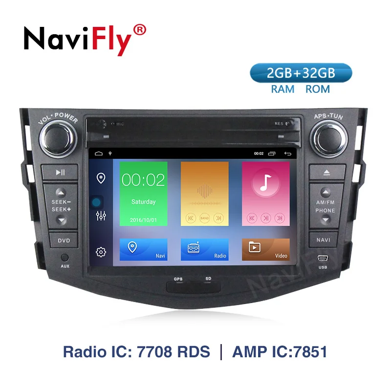 Navifly Автомобильный мультимедийный экран для toyota rav4 2007 2008 2009 2010 2011 с Android9.1 CD DVD USB SD