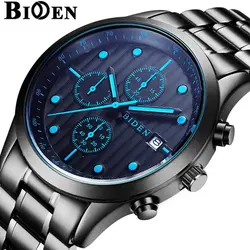 Мужские часы Ен бренд кварцевые роскошные из нержавеющей стали деловые часы модные повседневные водостойкие спортивные наручные часы Relogio