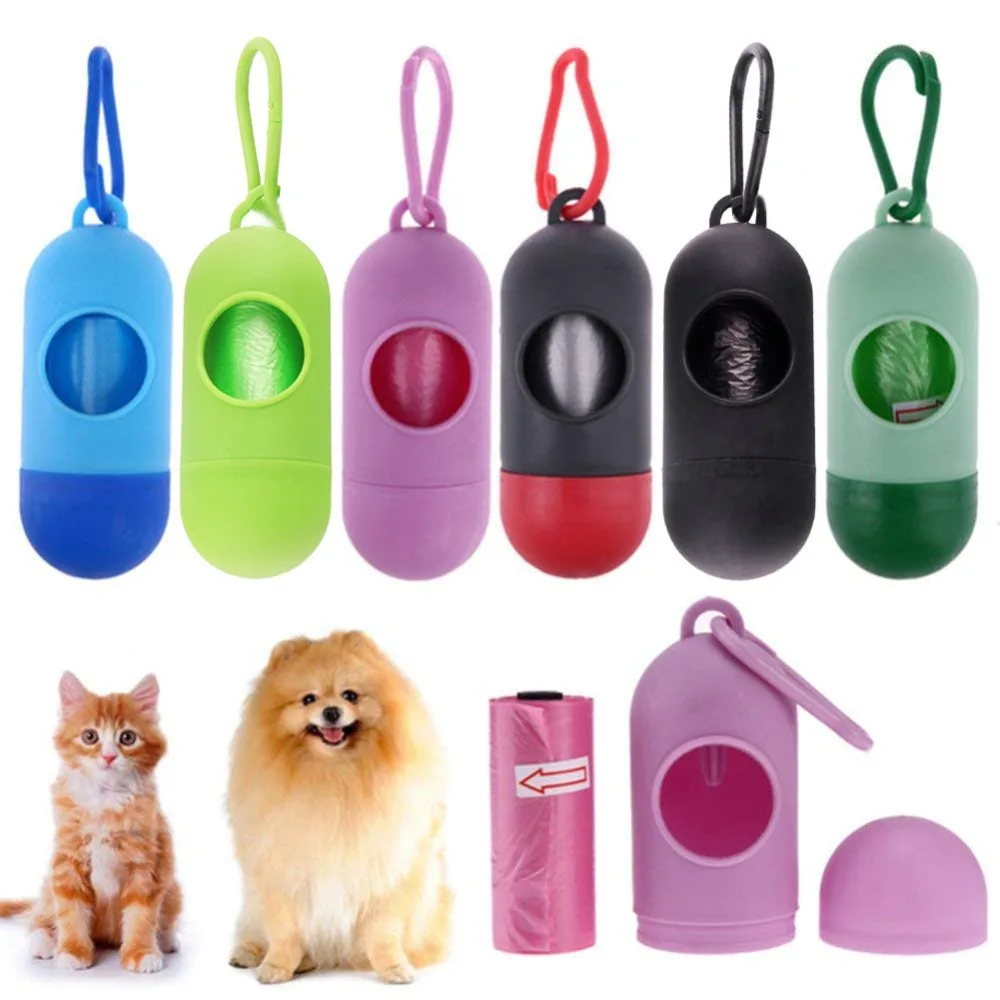 

Portable Pill Shape Dog Poop Bags Dispenser Biodegradable Shit Poo Waste Bag Hold Box Garbage Poop Bags Carrier Pet Products