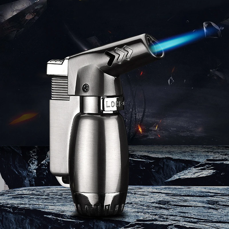 

Windproof Stainless steel Butane Jet 1300 C Turbo Torch Lighter Key Ring Random Color NO GAS Gift Package