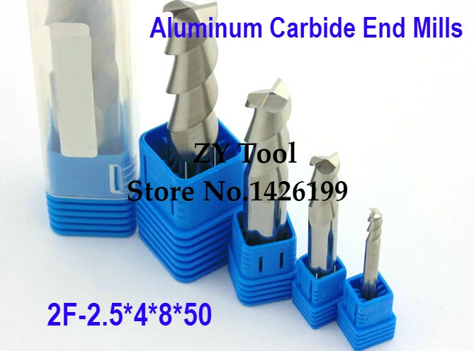2F 2 5 4 8 50 CNC Tool Tungsten Alloy Milling Cutter Special Flat 