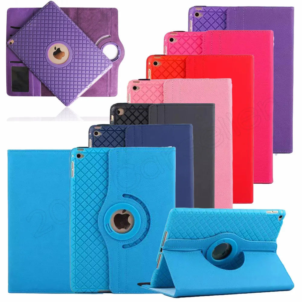 

360 Rotation Stand Case For iPad 5 PU Leather Case For iPad 5 Smart Cover Flip Cases With Card Slot A1474 A1475 A1476
