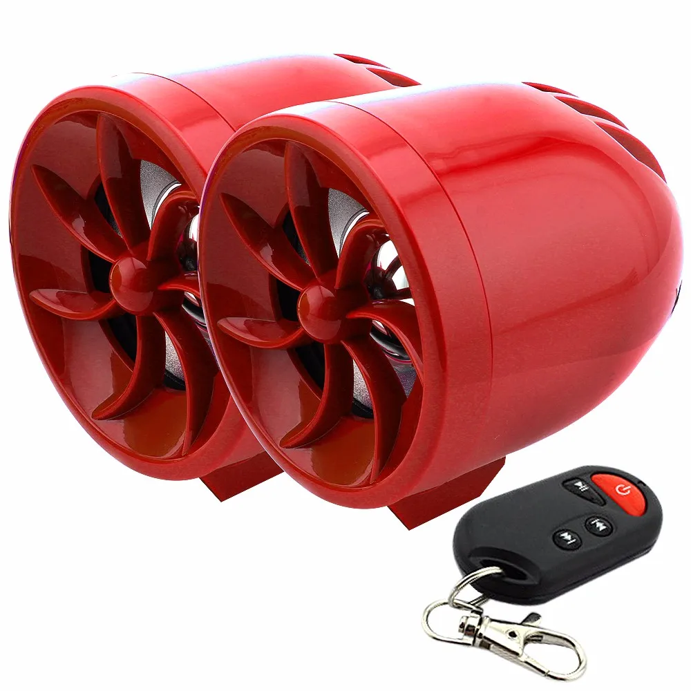 Bluetooth водонепроницаемый Противоугонный мотоцикл аудио сигнализация звуковая система MP3 FM радио плеер стерео колонки музыкальный усилитель - Цвет: Красный