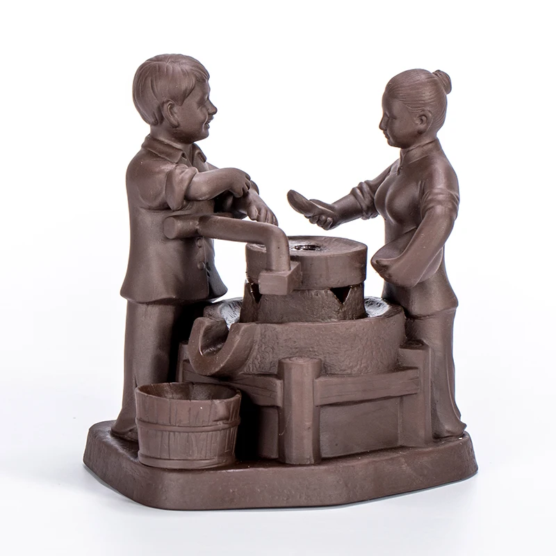 

Creative Ceramic Stone Mill Smoke Backflow Incense Burner Aromatherapy Office Desktop Decoration Decor Crafts for Birthday Gifts