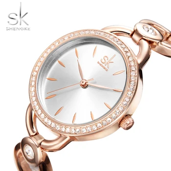 

SK Silver Women Watches Luxury High Quality Water Resistant Montre Femme Stainless Steel 2017 Dress Woman Wrist Watches Gift New