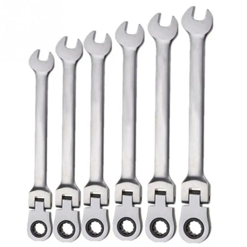 

Flexible Ratchet Action Wrench Spanner Nut Tool Head Ratchet Metric Spanner Open End and Ring Wrenches Tool Size 8mm-13mm
