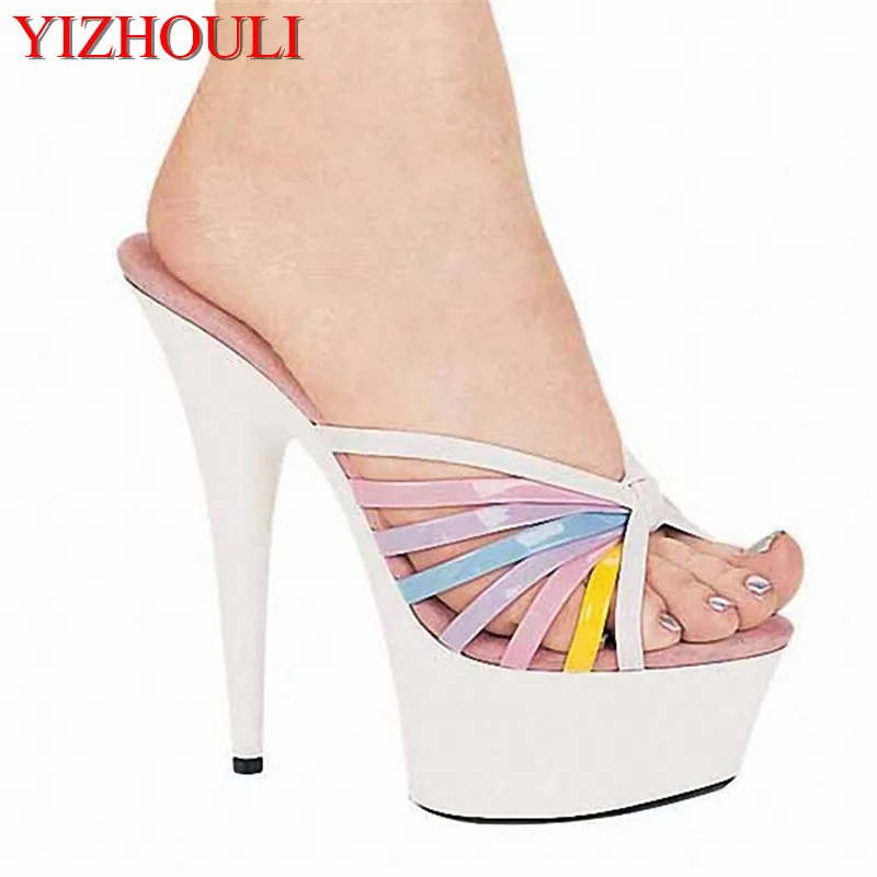 Atractivos De Las 15 Cabeza Zapatos Stilettos Moda Pies Talón Rosado Sandalias Redonda Cm Mujeres fwfBq1S