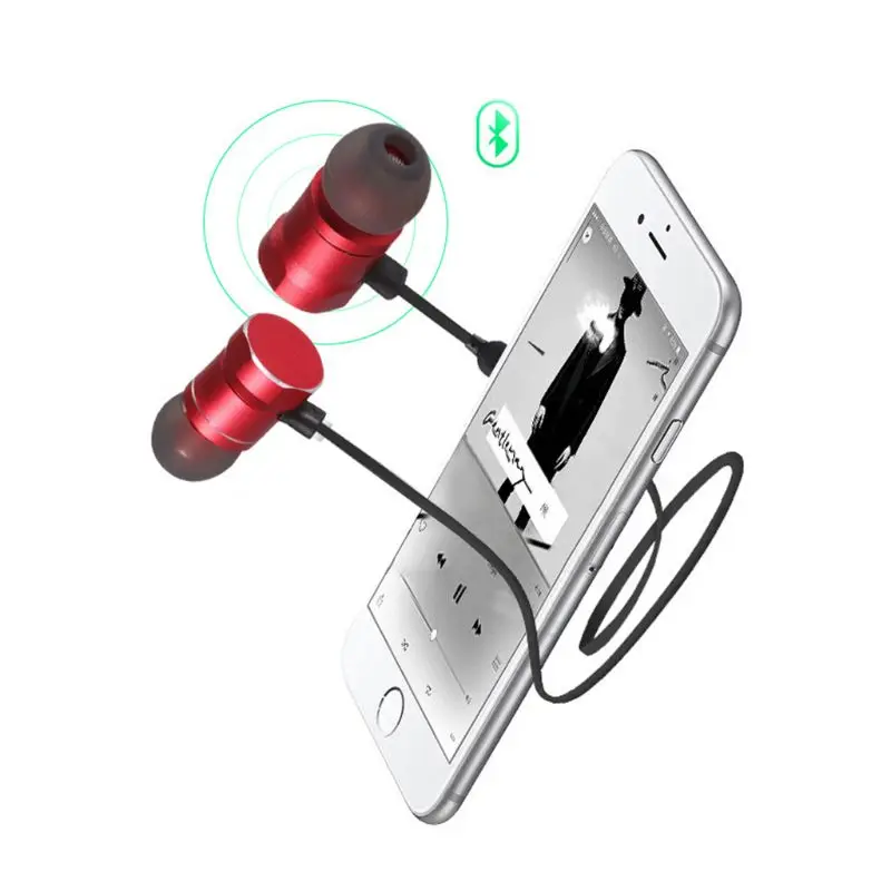 

M19 Portable Wireless Bluetooth 4.1 Stereo Earphone Sweatproof Sport Earpiece with Mic In-Ear Earbuds for Outdoor Running Hiking
