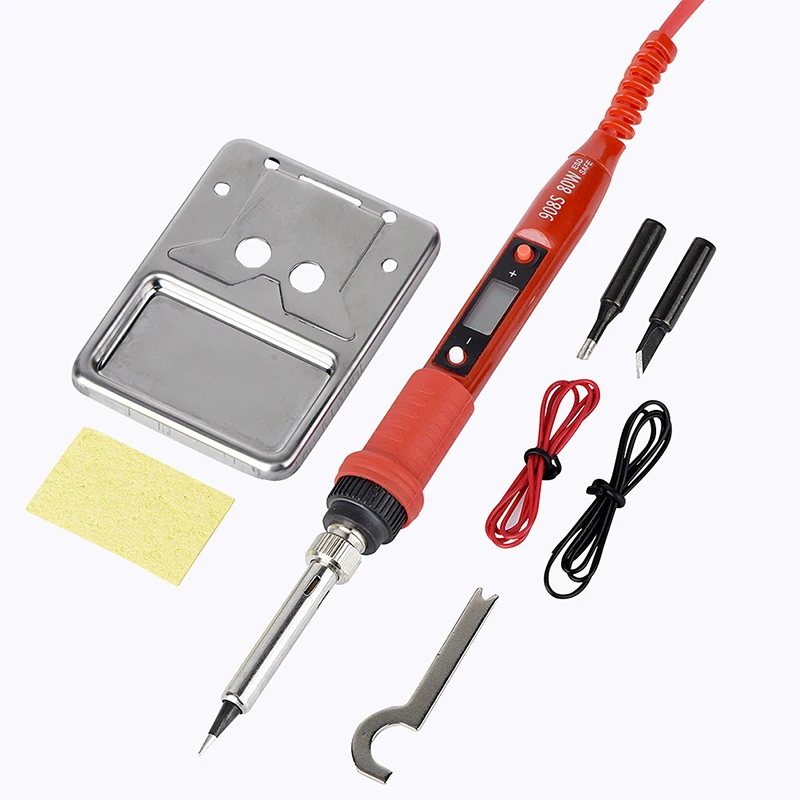 electric welding JCD 220V 80W LCD Electric Soldering iron 908S Adjustable Temperature Solder iron With quality soldering Iron Tips and kits best soldering iron for electronics