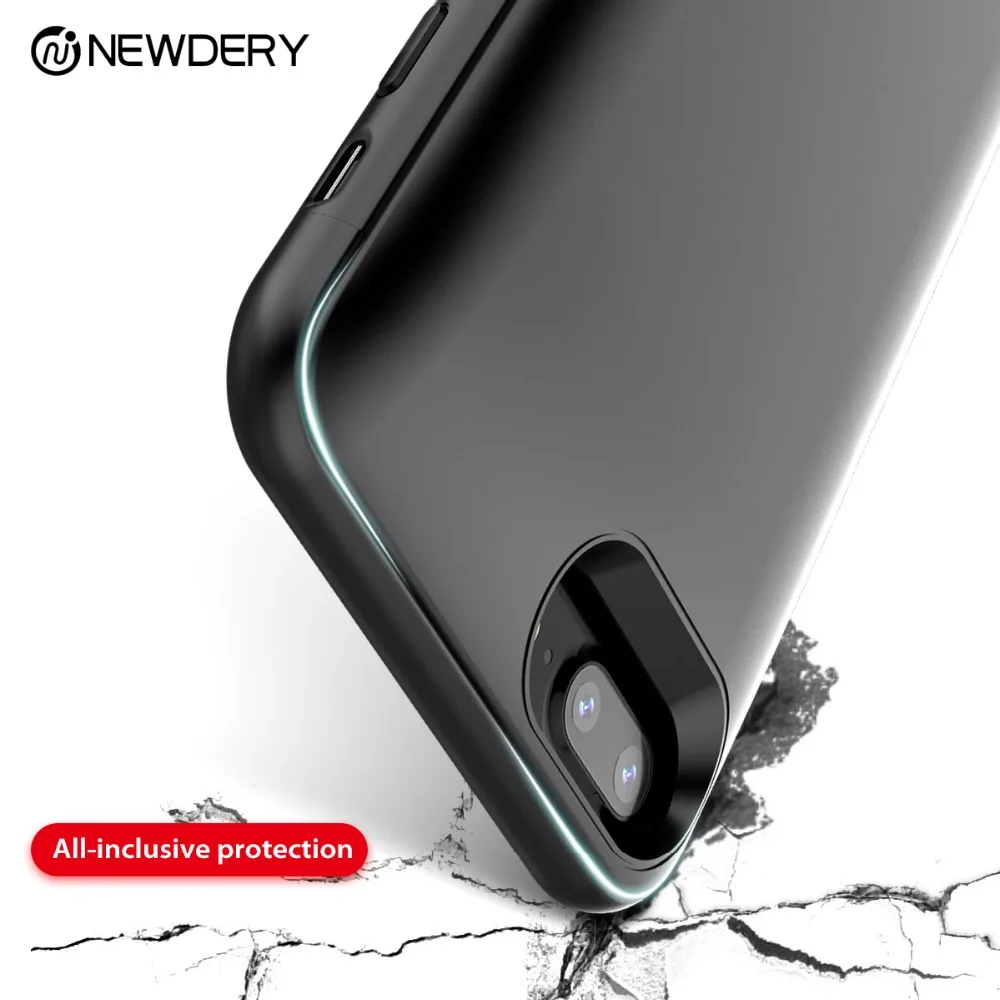 Skup NEWDERY full cover rabat power bank etui dla iphone a x XS XR Max 7 + 8 + SE 5 5S 5500mAh obudowa baterii dla iPhone 5 10 6S 7 8 Plus