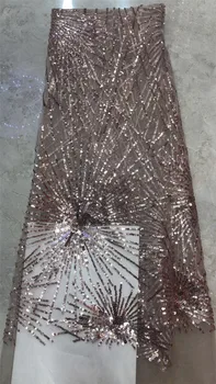 

nice looking sequins embroidery tulle mesh lace fabric BZL-19.11512 with good quality for party dress