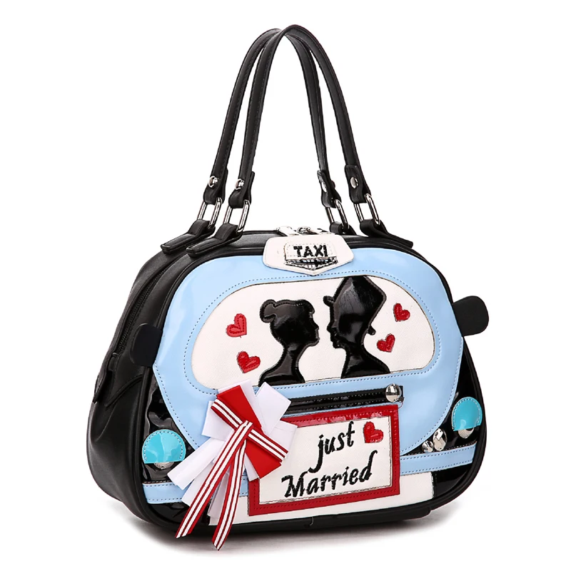 

2016 New Borsa SnowJenny Brand Italy Handicraft Art Taxi Love Women Messenger Bag Handbag Female Shoulder Bag Totes