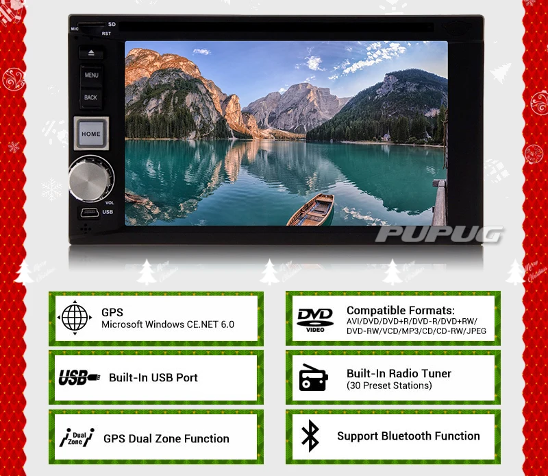 Discount SD MP4 2 din Auto Accessory EQ Radio Autoradio GPS Stereo Map Car DVD Player FM AM Steering Wheel Video Touchscreen 5