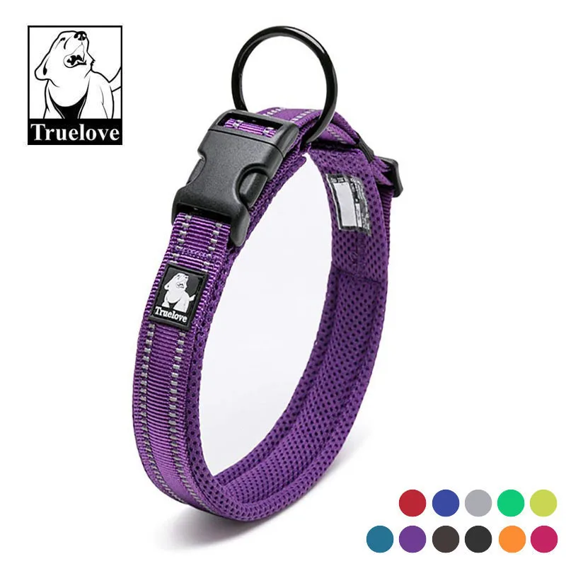 

Truelove Padded Dog Collars For Big Small Dogs Nylon Adjustable Reflective Soft Quick Release Dog Prodcuts