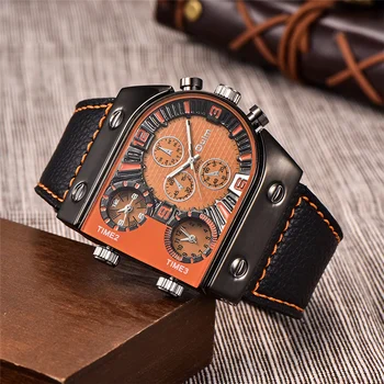 Oulm Wrist Watch for Men Three Time Zone Military Watches Men Fashion Casual Quartz Clock Male Leather Strap Wristwatch Mens
Oulm Wrist Watch for Men Three Time Zone Military Watches Men Fashion Casual Quartz Clock Male Leather Strap Wristwatch Mens