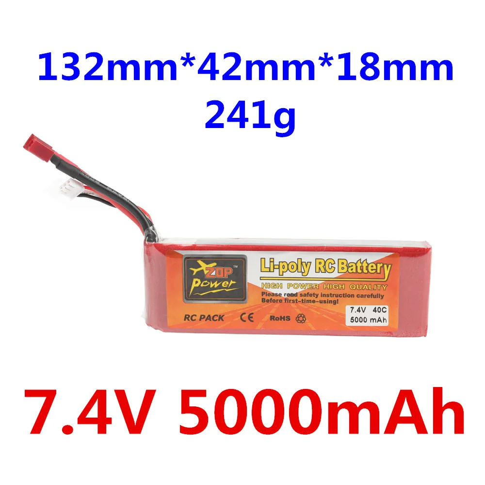 

ZOP Power 7.4V 2S 5000mAh 40C Lipo Battery XT60 or T Plug Remote Control Parts & Accessories High Quanlity Accessories