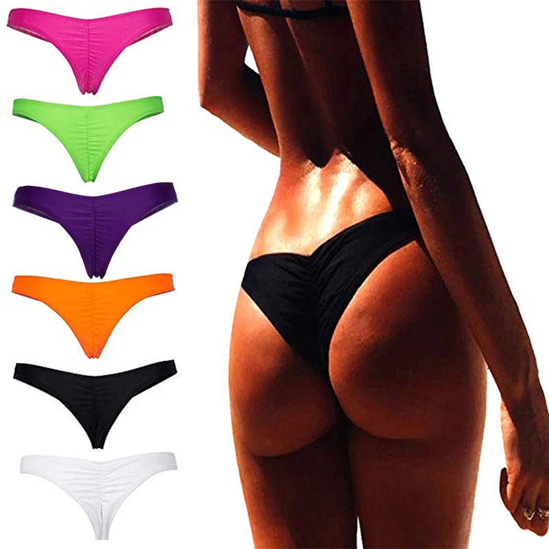 

Swimming G-String Bottom Briefs 2019 Sexy women Bikini Bottoms Panty Thong Bottom Swimsuit Brazilian Thong maillot de bain femme