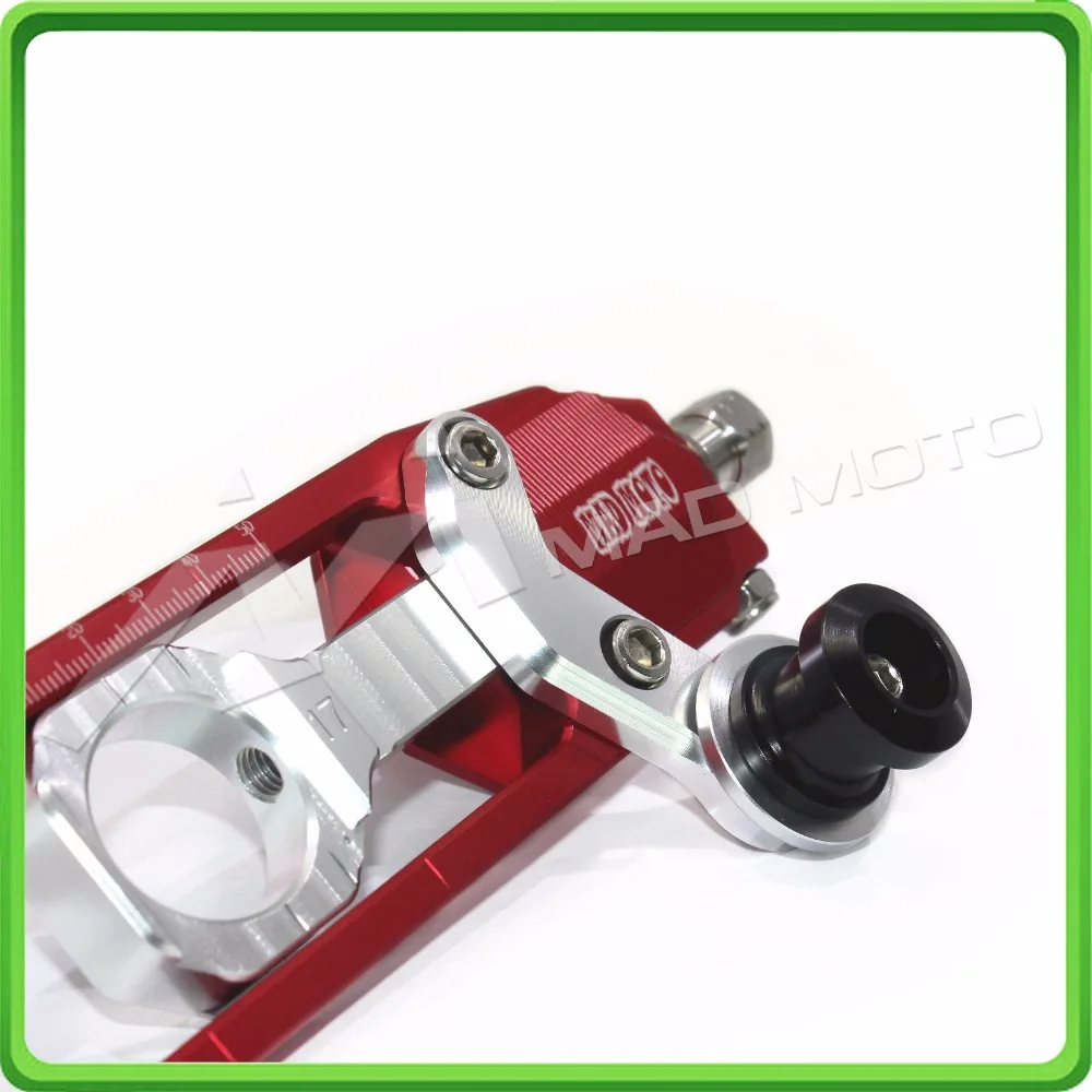 Motorcycle Chain Tensioner Adjuster with bobbin fit for BMW HP4 2012-2014,S1000R 2014-2017,S1000RR 2010-2017 Red & Silver (11)