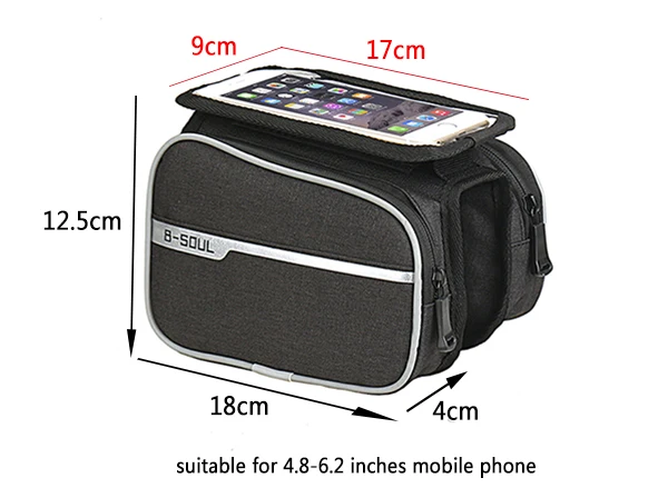 Водонепроницаемая велосипедная сумка на переднюю раму MTB 5,8-6,2 дюймов, сумка для мобильного телефона, сумка для шоссейного велосипеда, велосипедная верхняя труба, сумка, велосипедные аксессуары