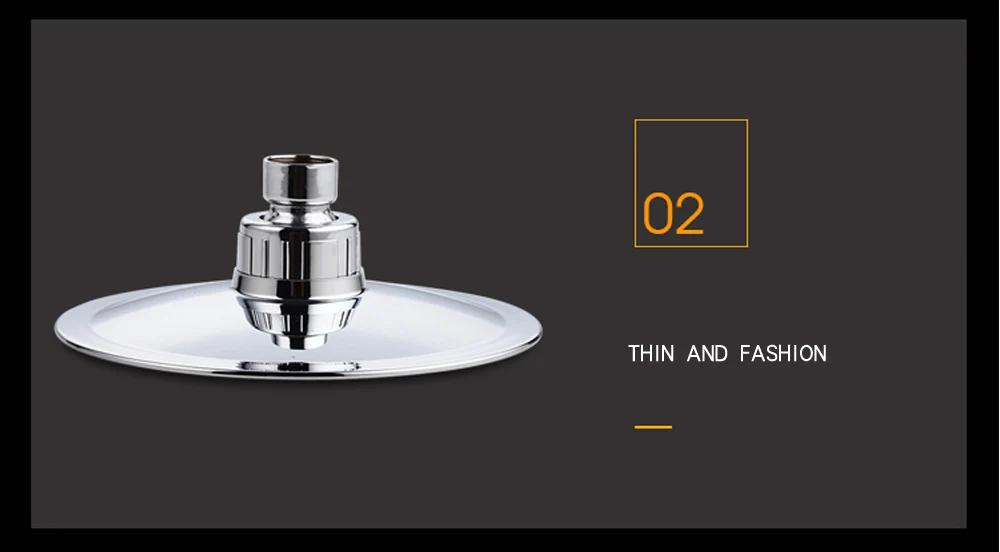 Bathroom Rainfall Ionic Nano Shower Head Round Chrome Ultra-Thin