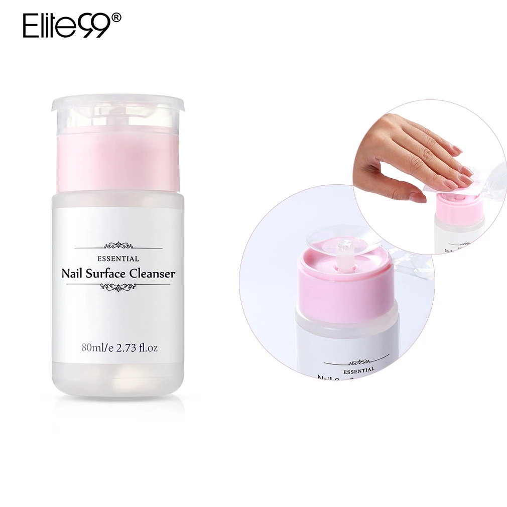 

Elite99 Nail Surface Cleanser 80ml Nail Gel Polish Remover Enhance Shine Effect UV Gel Cleanser Remover Nail Art Remover Tools