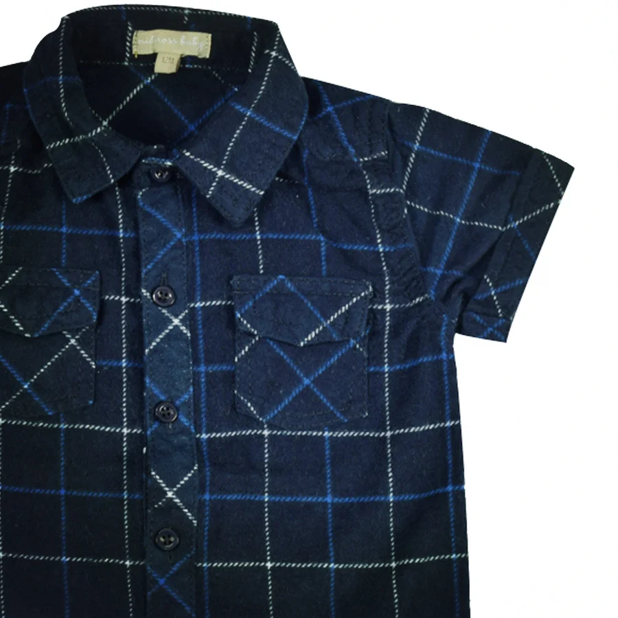 5 Baby Clothing Newborn Boy Shirts Plaid Flannel Shirts Checkered Blouses Short Sleeve Tops Toddler Bebe Shirts Infant Clothing_