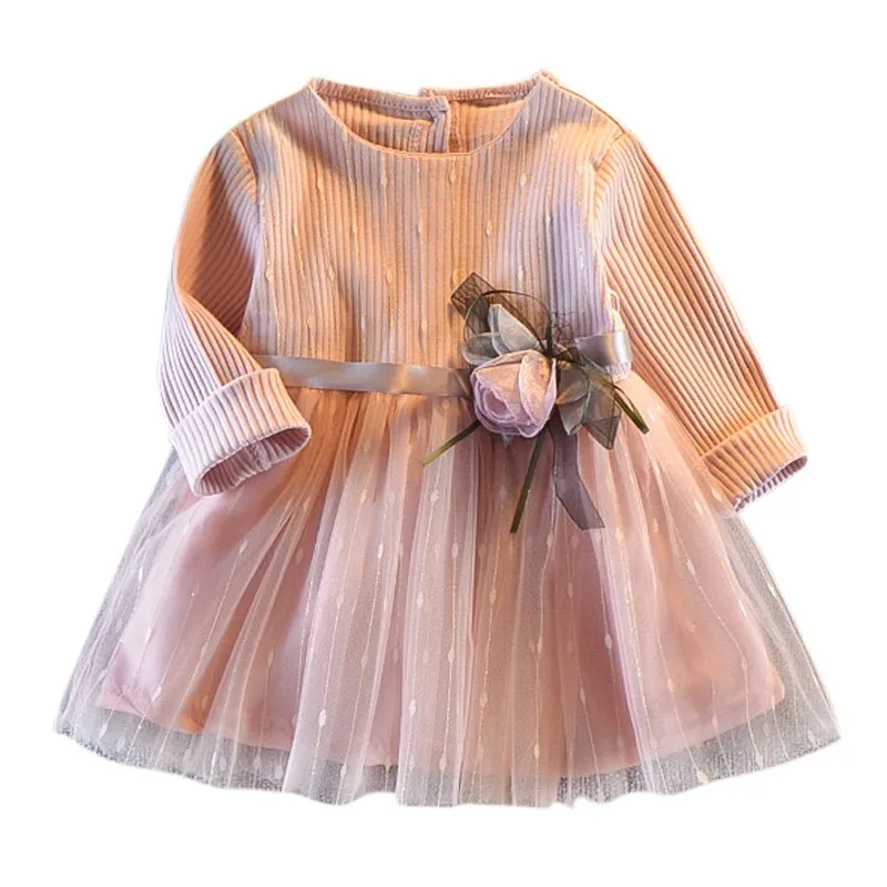 Baby Girl Dress Long Sleeve Winter Princess 2018 New Casual Autumn Baby Clothes Mesh Dress baby girl clothes