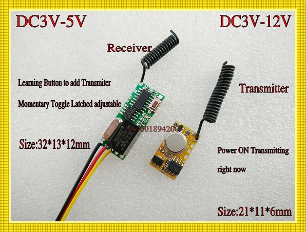 DC3V-12V мини-передатчик Модуль DC3.7V 4 5 V 5V 6V 9V микро-пульт дистанционного управления